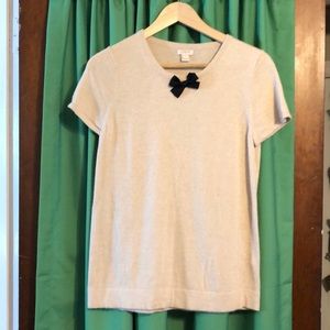 J.Crew Factory Bow Short Sleeve Sweater